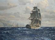 Michael Zeno Diemer frigate off the coast near Rio de Janeiro china oil painting artist
